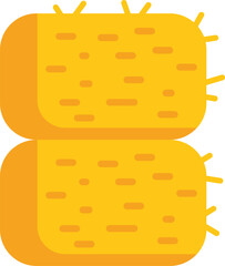 This vector illustration features two rectangular hay bales stacked vertically, symbolizing farming and agriculture