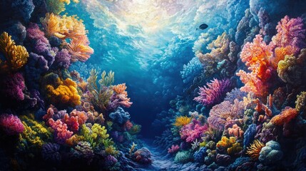 Obraz premium High-angle view of a vibrant underwater world