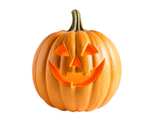 Fototapeta premium Halloween pumpkin in transparent background. Generative AI illustration PNG