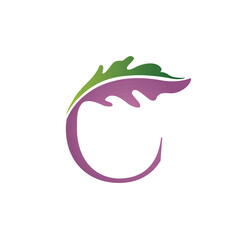 Vector Single Letter C Nature Logo