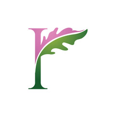 Vector Single Letter I Nature Logo