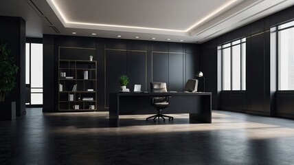 abstract minimal empty black 3d room background