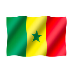 The national flag of senegal is flying beautifully