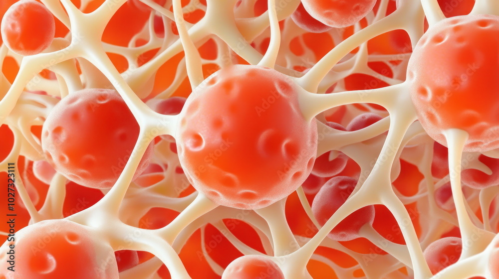 Poster 3d rendered abstract neuron network background.