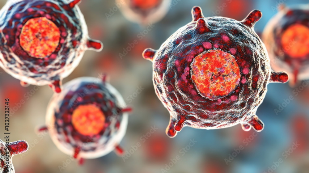 Poster Microscopic View of a Virus Particle.