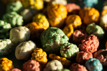 Peanuts covered with multicolored glaze