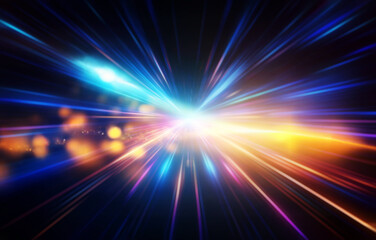 Abstract background with a radial pattern of colorful lines emanating from the center.