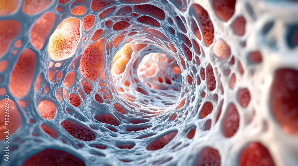 Poster Abstract Cellular Structure - Intricate Network of Cells.