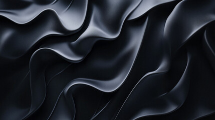 Obraz premium An AI-generated abstract image of dark, flowing textures, evoking the smooth elegance of fabric or waves. 