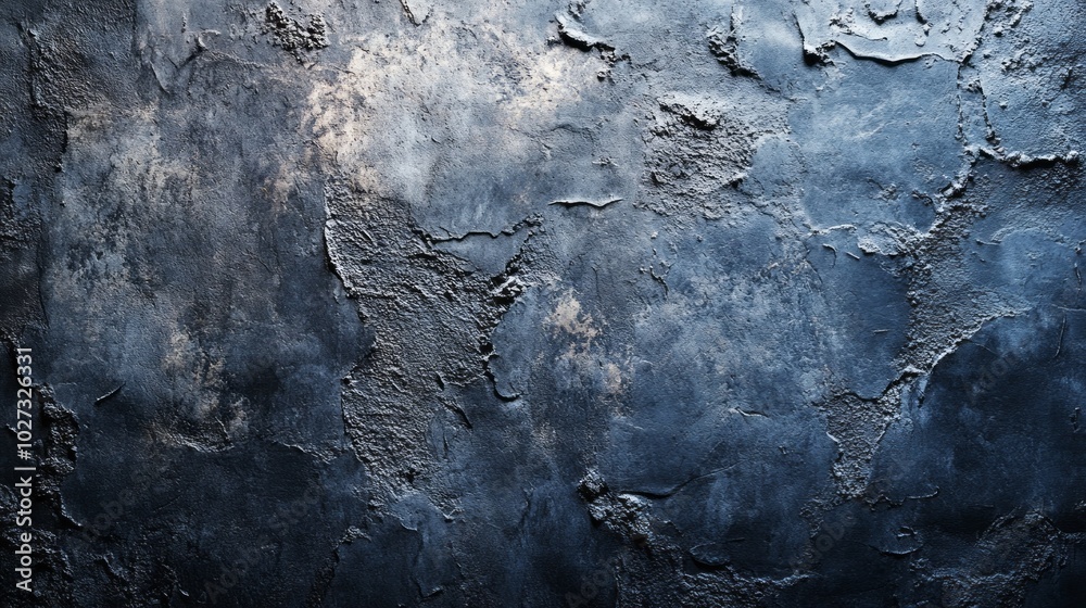 Poster a wall with a blue background and a white circle in the middle