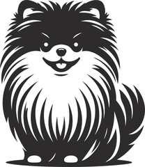 Fototapeta premium Portrait of a Pomeranian Dog Vector isolated on white background Dog Silhouettes.