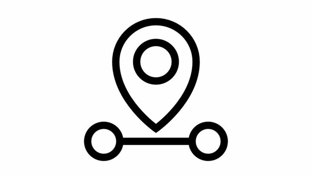 Modern Location pin direction animated icon - location and navigation motion design