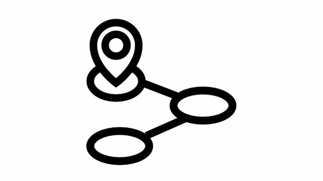 Modern Location pin direction animated icon - location and navigation motion design