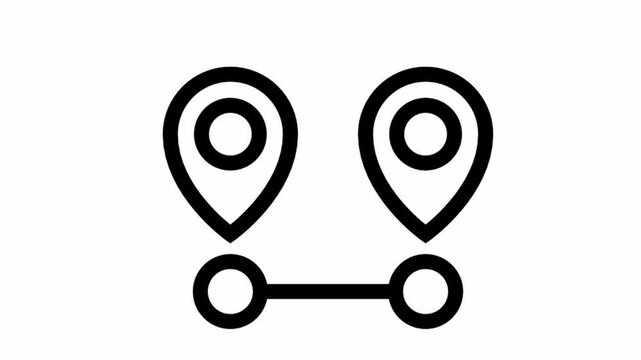 Modern Location pin direction animated icon - location and navigation motion design