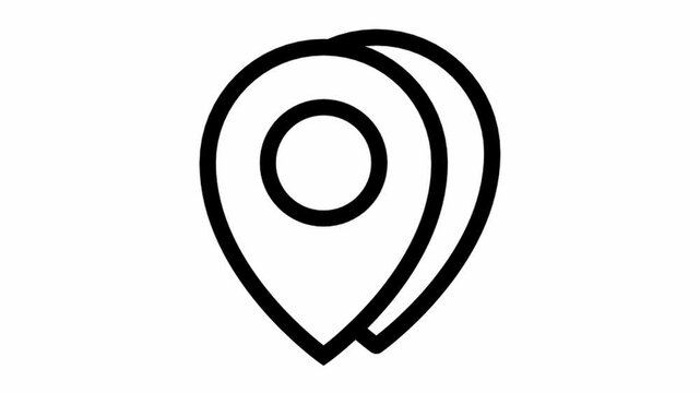 Modern location pin animated icon - location and navigation motion design