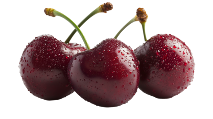 Delicious cherries isolated on white