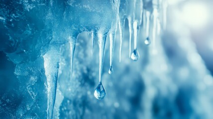 Frozen Wonder: Icicles Glisten in Frosty Embrace