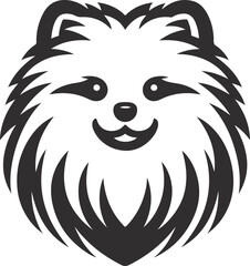 Obraz premium Portrait of a Pomeranian Dog Vector isolated on white background Dog Silhouettes.