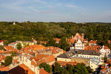 View from tower of St Johns church next to the university in oldtown of Vilnius, Lithuania
