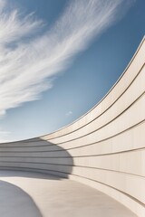 Obraz premium Elegant rooftop with curved wall for editorial shoot.