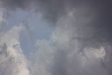Stormy clouds background. Dark grey sky before the rain
