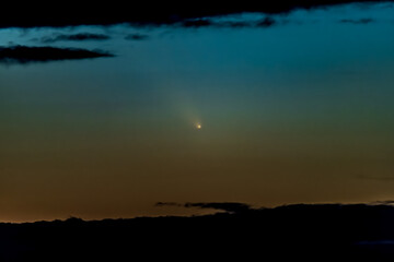 The real photo of Comet Tsuchinshan-Atlas is at maximum approach to Earth on 12.10.2024. The northern hemisphere. C2023 A3.