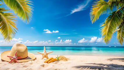 beach with palm trees