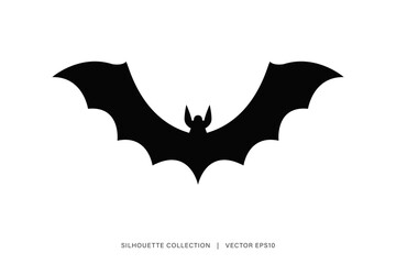 Halloween bat silhouette isolated on white background vector design