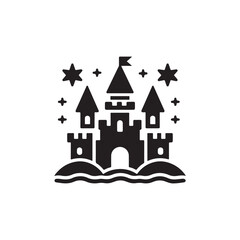 Castle silhouette vector , castle icon