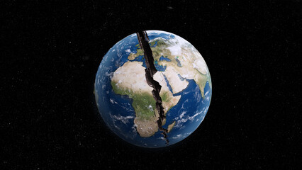 The Earth Cracks. earth split.