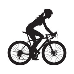  Cyclist silhouette vector art illustration black color white background