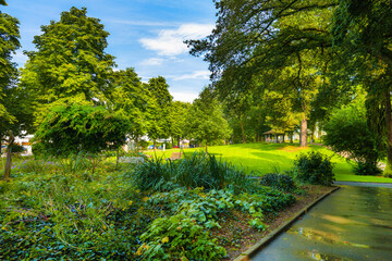 Small park in the centre of Bad Camberg, Hesse, Germany