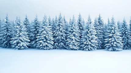 Snowy Pine Trees in Winter Wonderland