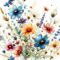 watercolor wildflowers