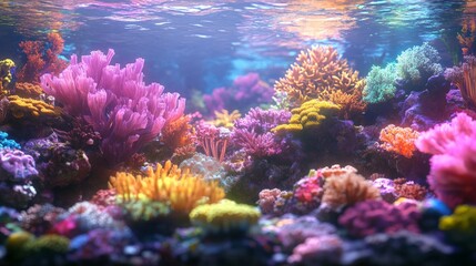 Fototapeta premium Vibrant Underwater Coral Reef Ecosystem