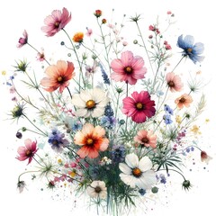 watercolor wildflowers
