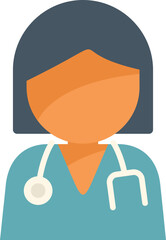 Young female doctor is wearing a stethoscope around her neck and smiling confidently