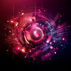 Obraz premium Wallpaper, abstract pink with purple technology background with circles.