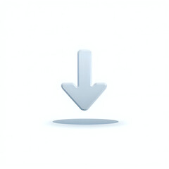A clean and modern download icon featuring a downward-pointing arrow entering a flat line, perfect for user interfaces and download applications.