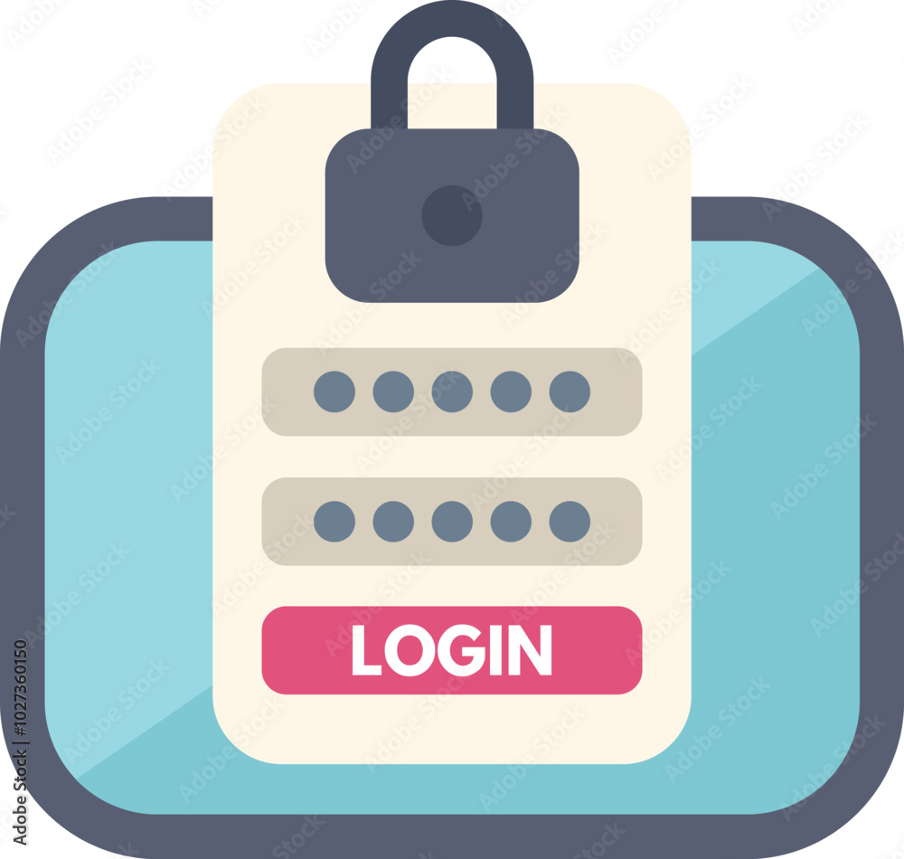 Aufkleber login form with password and username fields requesting user login details on computer screen
