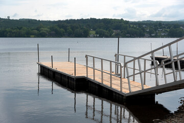 A fishing pier in a lake