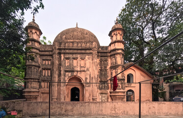 Fototapeta premium Side Elevation of Mughal style Hazrat Haji Khwaja Shahbaz Jame Mosque from 1679