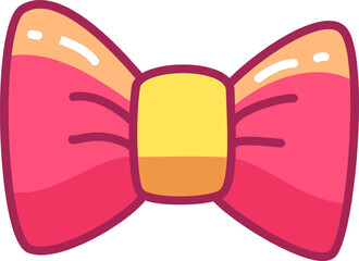 A vibrant pink and yellow bow tie design showcases a glossy surface making it an ideal choice for festive occasions parties or fashion statements.