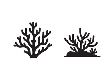 Fototapeta premium coral reef vector, Seaweed silhouettes, Underwater sea icon