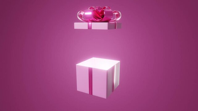 opening gift box with confetti