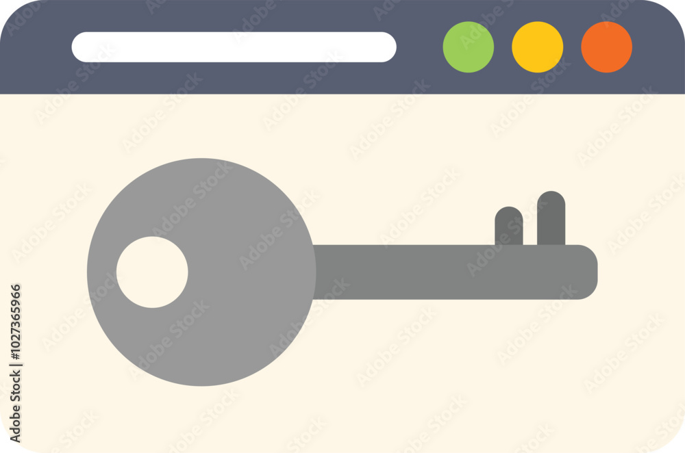 Poster browser tab with a key symbolizing online security and data protection