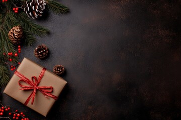 Christmas gifts box on festive background