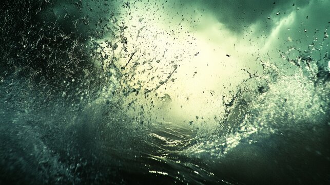 Crashing Waves Submerge in Emerald Waters