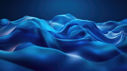 Fototapeta premium Abstract blue waves, flowing dynamically across the scene.