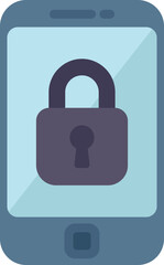 Mobile phone is showing a closed padlock on the screen, representing the concept of mobile phone security